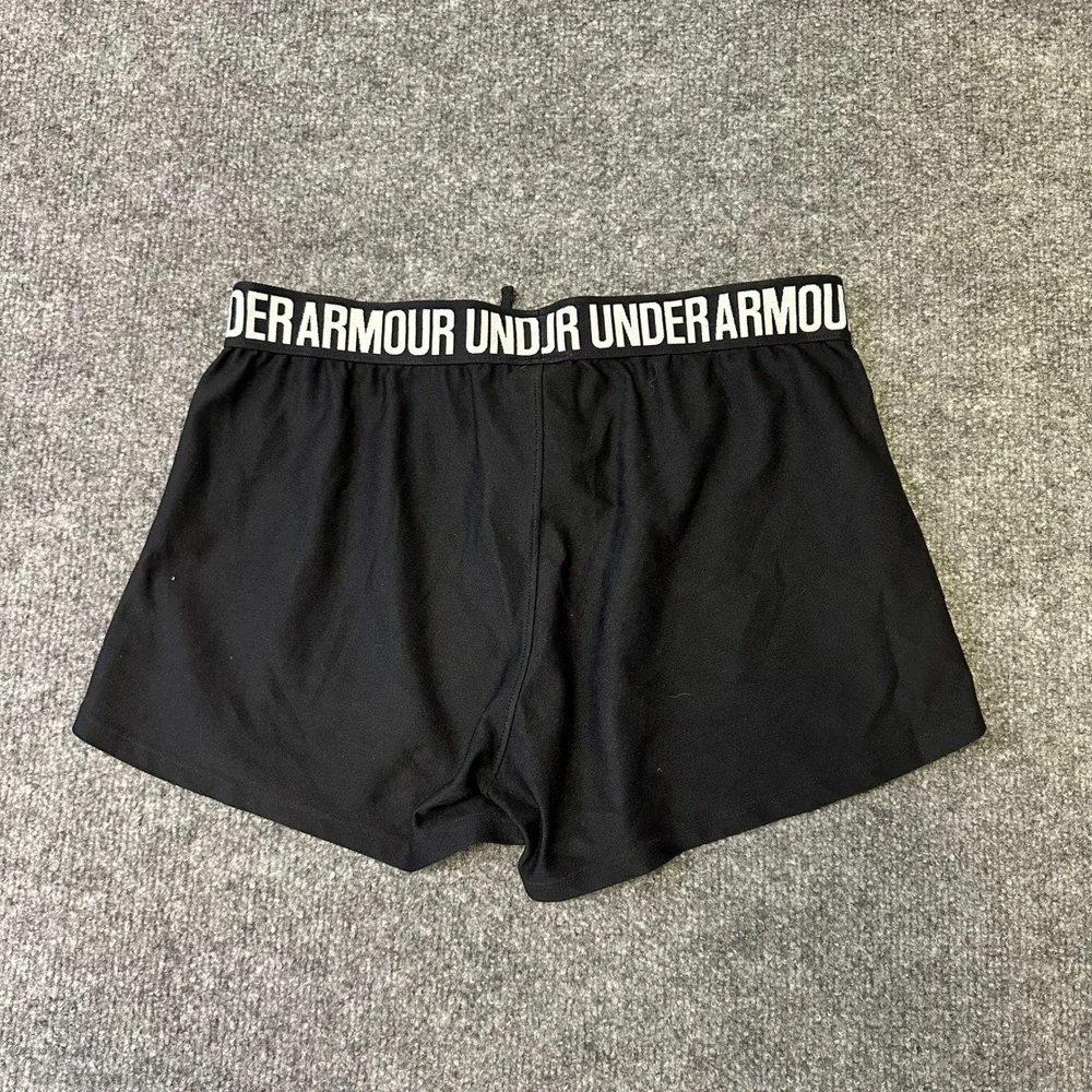 Under Armour Athletic Shorts Womens Size S Black Elastic Waistband Gym Running